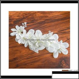 Hair Accessories Haimeikang Handmade Slik Flower Pearl Wreath Headband Ribbon Beauty Bridal Floral Garlands Wedding Women Acc Qylogs Otic1