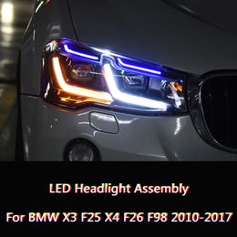 For BMW X3 F25 Headlights Assembly X4 F26 F98 Car Lights DRL Daytime Running Light Dynamic Streamer Turn Signal Indicator High Beam LED Front Lamp