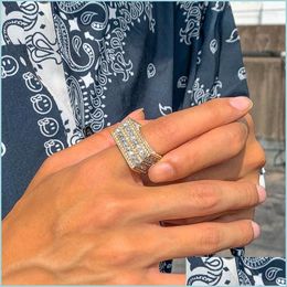 Cluster Rings Cluster Rings Ingesight Z Fashion Fl Iced Out Rhinestones Crystal Hip Hop Geometric Knuckle Finger For Men 2022 Jewelr Dhsqb