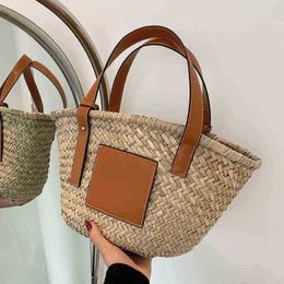 Evening bags High Capacity Weave Straw Rattan Crossbody Shoulder Bags for Beautiful Women Summer Ladies Beach Handbags and Purses 220623