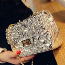 Evening bags Desiger Handbags for Women Bag Diamond Shoulder Purse Female Crossbody Woman Silver 2022 Feminino 220623