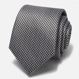 Bow Ties 2022 Designer Brand Business Tie For Men Fashion Formal Dress Suit Necktie High Quality Houndstooth 7CM Wide With Gift Box