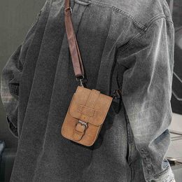 Evening bag Vintage Mini Men Bag Phone Wallet Small Crossbody s For Man Male Messenger Shoulder Leather Sac One main 220728
