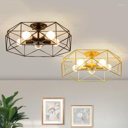Ceiling Lights Nordic LED Lighting Living Room Bedroom Minimalist Personality Home Decor Light Gold/Black Hanging Lamp