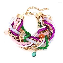 Charm Bracelets Bohemia Multi-layer Winding Bracelet Exaggerated Hand Knitted Twist Jewelry