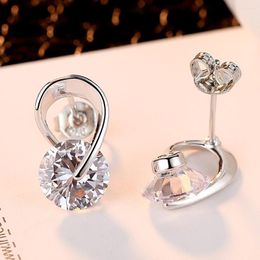 Stud Earrings ZHOUYANG Earring For Women Simple Style Cubic Zirconia Rose Gold Colour Silver Party Daily Fashion Jeweley KAE070