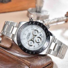 Stainless steel men's watches wrist Luxury designer alloy multi-function three-eye concept automatic is not waterproof