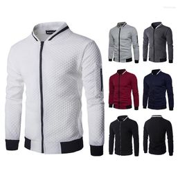 Men's Jackets Men's Autumn Winter Casual Cardigan Coats Clothing For Man Male Outwear Zipper Stand Collar Sweatshirt Diamond Plaid