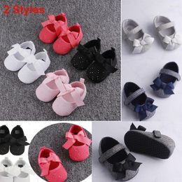 First Walkers Toddler Girl Crib Shoes Born Baby Bowknot Soft Sole Prewalker Sneakers Cute Dot Flower Plaid Walker 0-18M