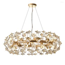 Chandeliers Creative Design Luxury Crystal Gold Living Lighting AC110V 220v Cristal Plafonnier Bedroom Lamp