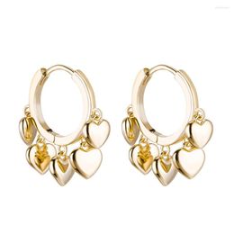 Hoop Earrings Retro Gold Love Heart Statement For Women Multi Hearts Tassel Wedding Engagement Party Fashion Jewellery
