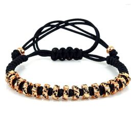 Charm Bracelets Anil Arjandas Men Macrame Bracelet Fashion Jewelry Rose Zirconia Stoppers Micro Pave Black Zircon Homme For Women