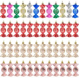 6 PCS/Set Christmas Candy Ornaments Xmas Tree Hanging Glitter Decorations Holiday Festival Party Home Decor PHJK2210