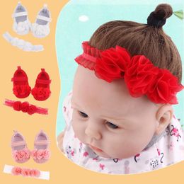 Athletic Shoes Summer Infant Toddler Baby Girls Hairband Flowers Soft Solid Prewalker Princess Headband Children's Casual