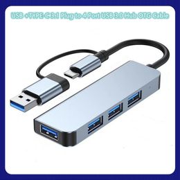 USB TYPE-C 3.1 cable Plug to 4 Port USB 3.0 Hub OTG connector For PC laptop Phone Mobile hard Disc U Mouse Keyboard Printer