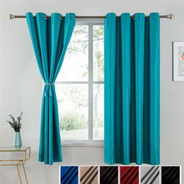 Curtain Velvet Fabric Short Blackout Curtains For The Living Room Solid Colour Window Grey Bedroom Kitchen Home Decoration