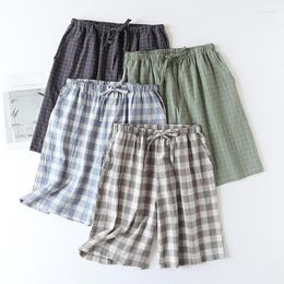 Men's Sleepwear Summer Sleep Pants Cotton Pyjama Shorts For Men Elastic Waist Bottoms Japanese Solid Sleeping Comfortable Underwear