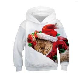 Hoodies Teen Kids Boy Girl Christmas Xmas Digital Print Cartoon Pullover Sweatshirts With Pocket Hoodie Tops Costume For Child