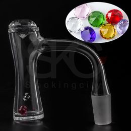 Smoke Fully Weld Auto spinner Bevelled Edge Quartz Banger Nail With 2pcs Tourbillon/ Spinning Air Holes For Dab Rigs Pipes
