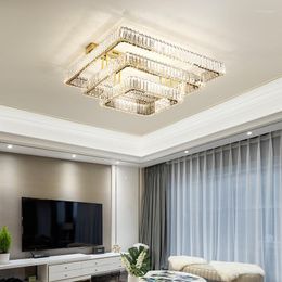 Ceiling Lights Luxury Foyer Led Lustre Crystal Chandelier Dimmable Lamp For Bedroom Deco Indoor Lighting