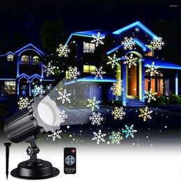 Christmas Party Lights Snowflake Laser Projector Led Stage Light Rotating Xmas Pattern Outdoor Holiday Lighting Garden Decor