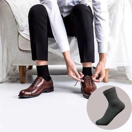 Men's Socks 5 Pairs Of Cotton Black Business Casual Stockings Breathable Non-slip Anti-odor White