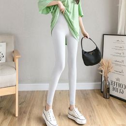 Women's Pants Seven-point Nine-point Ice Silk Leggings Women Wear Thin Summer High-waist Stretch Slim Slimming