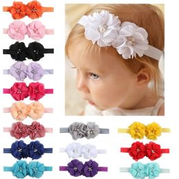 Newborn Turban Baby Headbands Girls Hair Accessories Solid Flower Head Wrap Soft Children Lovely Kids Elastic Hairbands