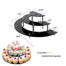 Bakeware Tools 3 Layers Figure Display Storage Rack Acrylic Birthday Party Cake Dessert Cookie Stand Cosmetic Jewelry Holder Showcase