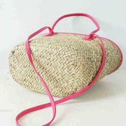 Evening bag Casual Large Capacity Tote Rattan Women Handbags Designer Reeds Woven Shoulder Crossbody Bags Summer Beach Bag 20220607