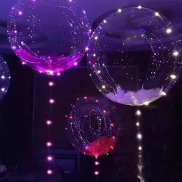 Night market stalls holiday explosions 18-inch led luminous wave ball string transparent balloons romantic farewell balloons