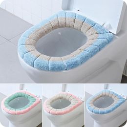 Toilet Seat Covers Household Universal O-shape Cover Washroom Winter Double-sided Warm Colorful Mat Detachable To Clean