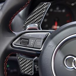 Shift Fork For Audi RS4 RS3 RS5 Q3 Q8 RS6 RS7 R8 TT Steering Wheel Shift Paddle Interior Trim Patch Extended Sports ABS Carbon Fibre