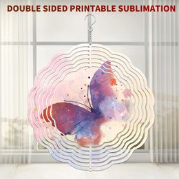 Sublimation Wind Spinner Sublimat Metal Painting 10inch Blank Metal Ornament Double Sides Sublimated Blanks DIY Christmas Home Decoration DH98