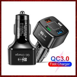 Square Dual USB C Car Charger Fast Charging USB Type C Fast Chargers PD QC3.0 For iphone Samsung Xiaomi Car Phone Charge Adapter Automotive Electronics Free ship