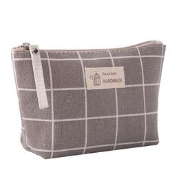 Cosmetic Bags Cotton Linen Makeup Travel Phone Pouch Women Coin Clutch Sundries Storage Korea Trend Plaid Animal 8 Designs RRA343