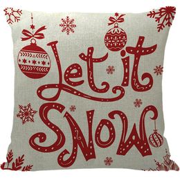 Santa Pillow Case Snowman Elk Cotton Linen Home Home Sofa Car Decoration RRA348