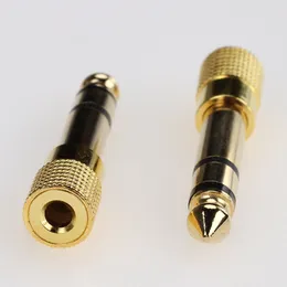 Gold-Plating Connector 6.35mm Male to 3.5mm Female Audio Adapter Headphone Jack Amplifier Microphone Converter