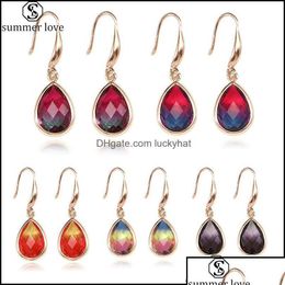 Dangle Chandelier Dangle Chandelier Earrings Jewelry Trendy Teardrop Glass Crystal Gold Color Waterdrop Long Earring For Women Gi Otc8Q