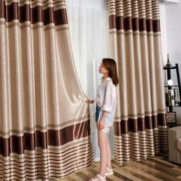 Curtain Simple Finished Modern Shading Bedroom Living Room Balcony Window Flat Custom Striped Fabric