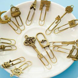 Bookmark Cute Metal Vintage Key Bookmarks Paper Clip For Book Stationery School Office Marks Drop Delivery 2022 Smtxn