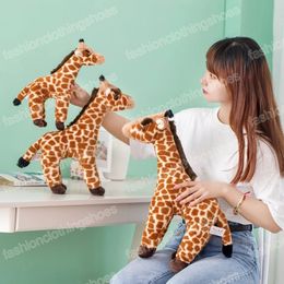 Vita reale giraffe peluche giocattoli carini bambole di animali imbottiti simulazione morbida bambola bambola decorazione camera da letto regalo di compleanno giocattolo giocattolo