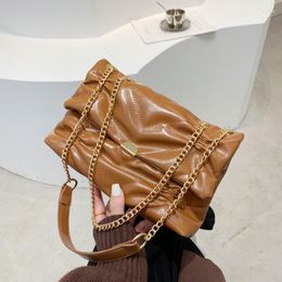 Evening Bags Fashion Trend Folded Flap Bag For Women 2022 Solid Colour Pu Female Handbag Spring Summer Design Woman Under-arm