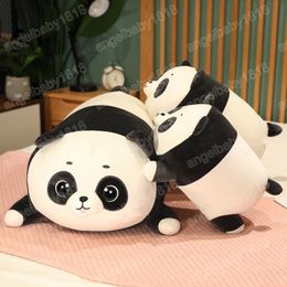 40/50cm Cartoon Lying Panda Plush Toys Stuffed Animal Pillow Cushion Home Decoration Lazy Sofa Pillow Gifts