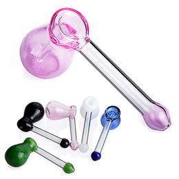 Coloured Glass Oil Burner Mini Smoking Handle Pipes Gourd Smoking Pipe for Bong Hookahs Tobacco Dab Rig Accessories