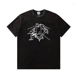 Men's T Shirts 22SS Geometric Pattern Printing Cavempt Shirt Men Women EU Size Cotton Top Tees Hip Hop Summer Genshin Impact