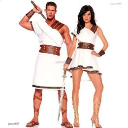 Halloween Couple Man Women Ancient Greek Myth Costume Roman Egyptian Warrior Gladiator Cosplay Outfit Carnival Fancy Party Dress 240821