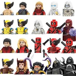 TV6201-6208 New Wolverine Dead Pool Moonlight Knight Building Blocks Mini Action Character Toys Childrens Party Gifts X250409