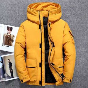 Men's Down Parkas Down jacket mens mid to long length 2023 winter new item thickened Korean style trendy hooded casual workwear mens jacketS248305