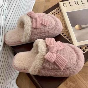 2024 new free shipping cotton slippers suitable for women's winter and autumn styles. Cotton slippers with dirt resistant thick bottom, anti slip at home, pink brown